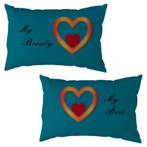 My Beauty Printed Couple Pillow Cover with one side Printed Set of 2 